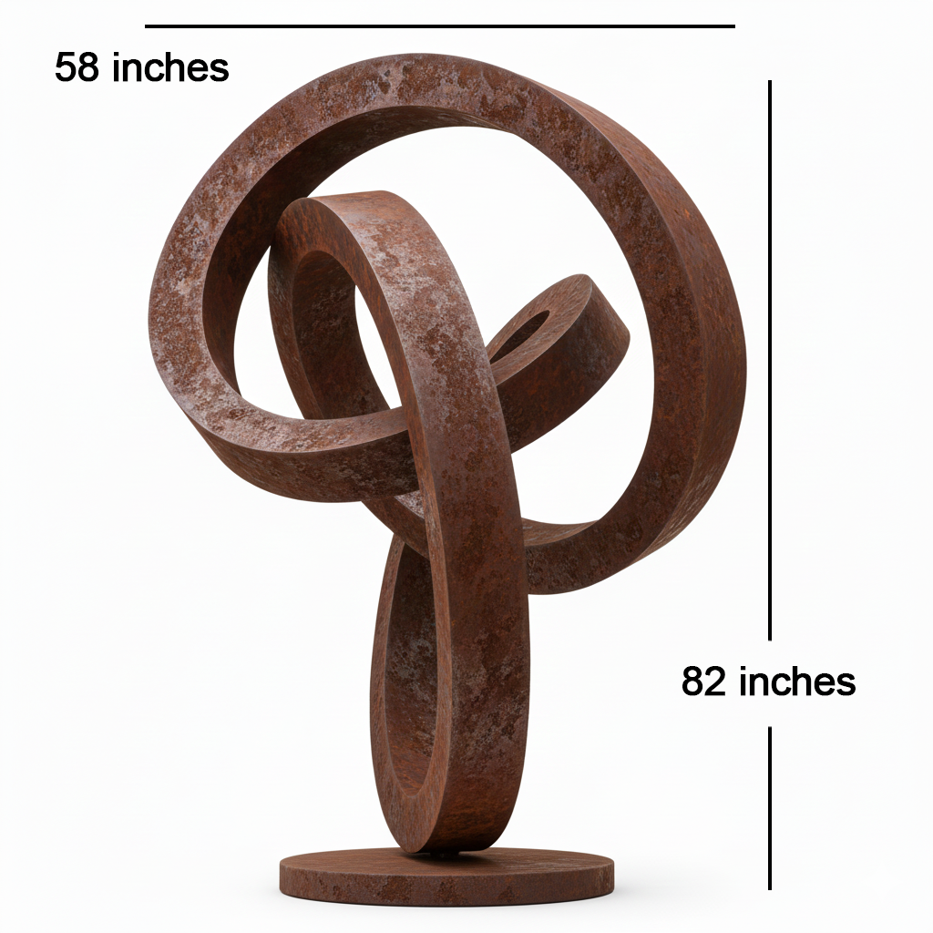 Modern Abstract Triple Loop Sculpture - Large Garden Statement