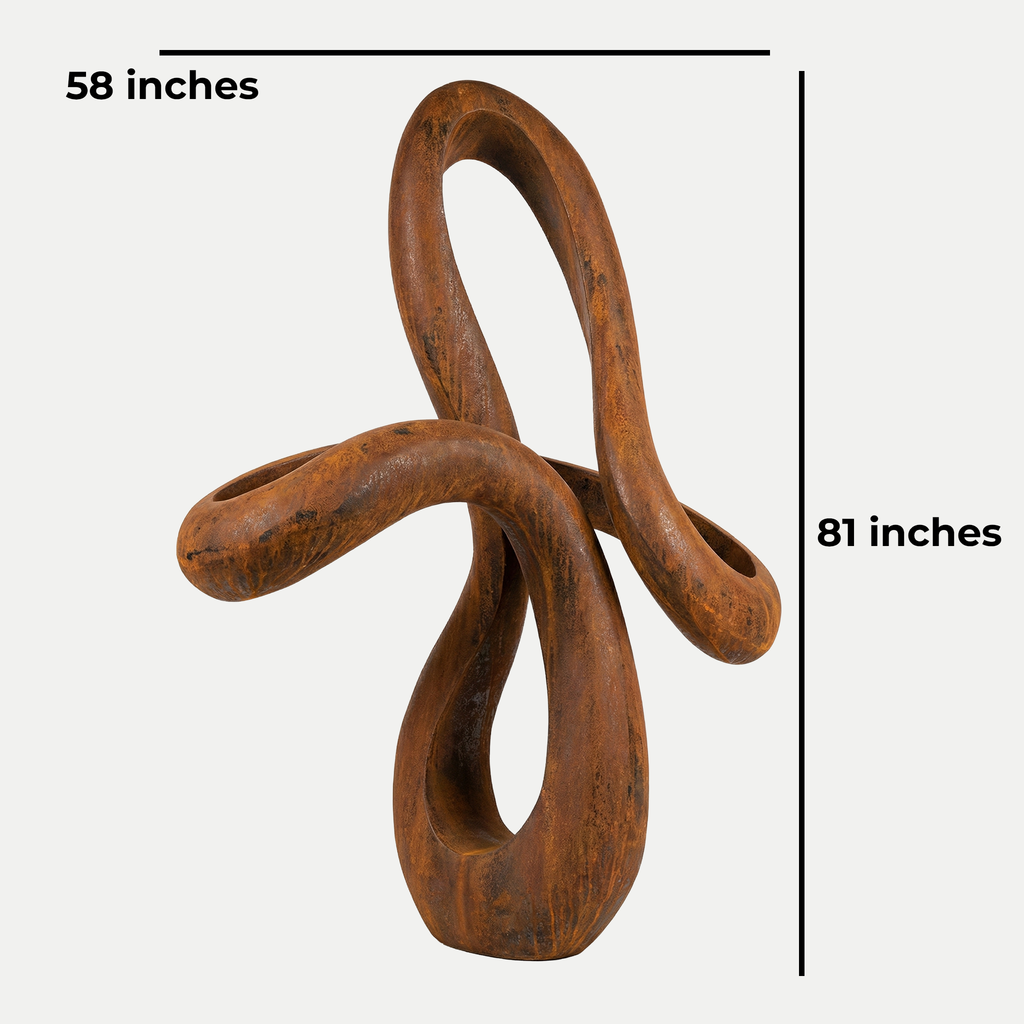 Large Abstract Twisted Ribbon Garden Sculpture (81" Height)