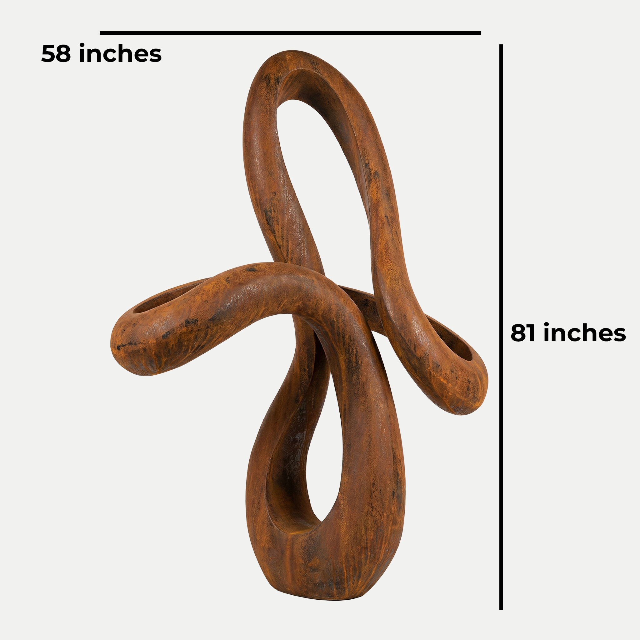 Large Abstract Twisted Ribbon Garden Sculpture (81" Height)