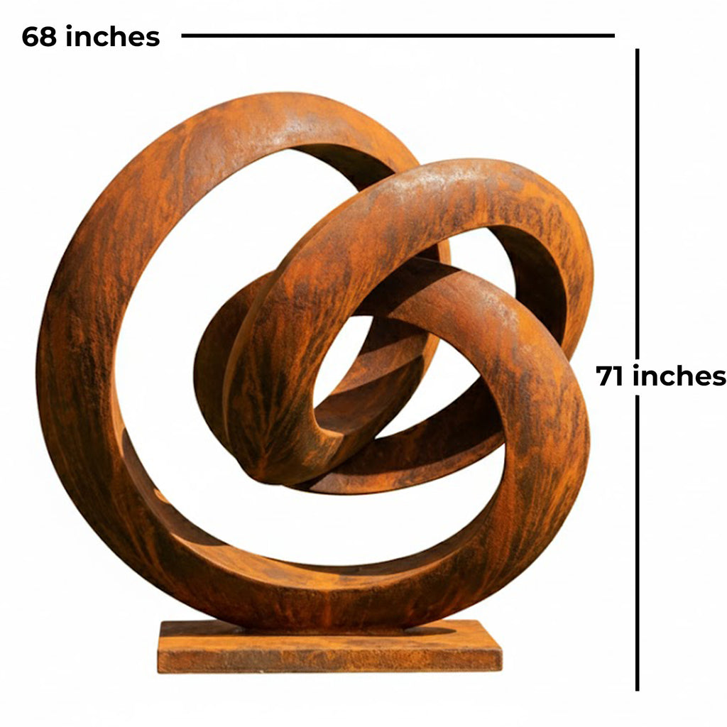 Abstract Interlocking Ring Sculpture - Modern Outdoor Statement