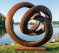Abstract Interlocking Ring Sculpture - Modern Outdoor Statement