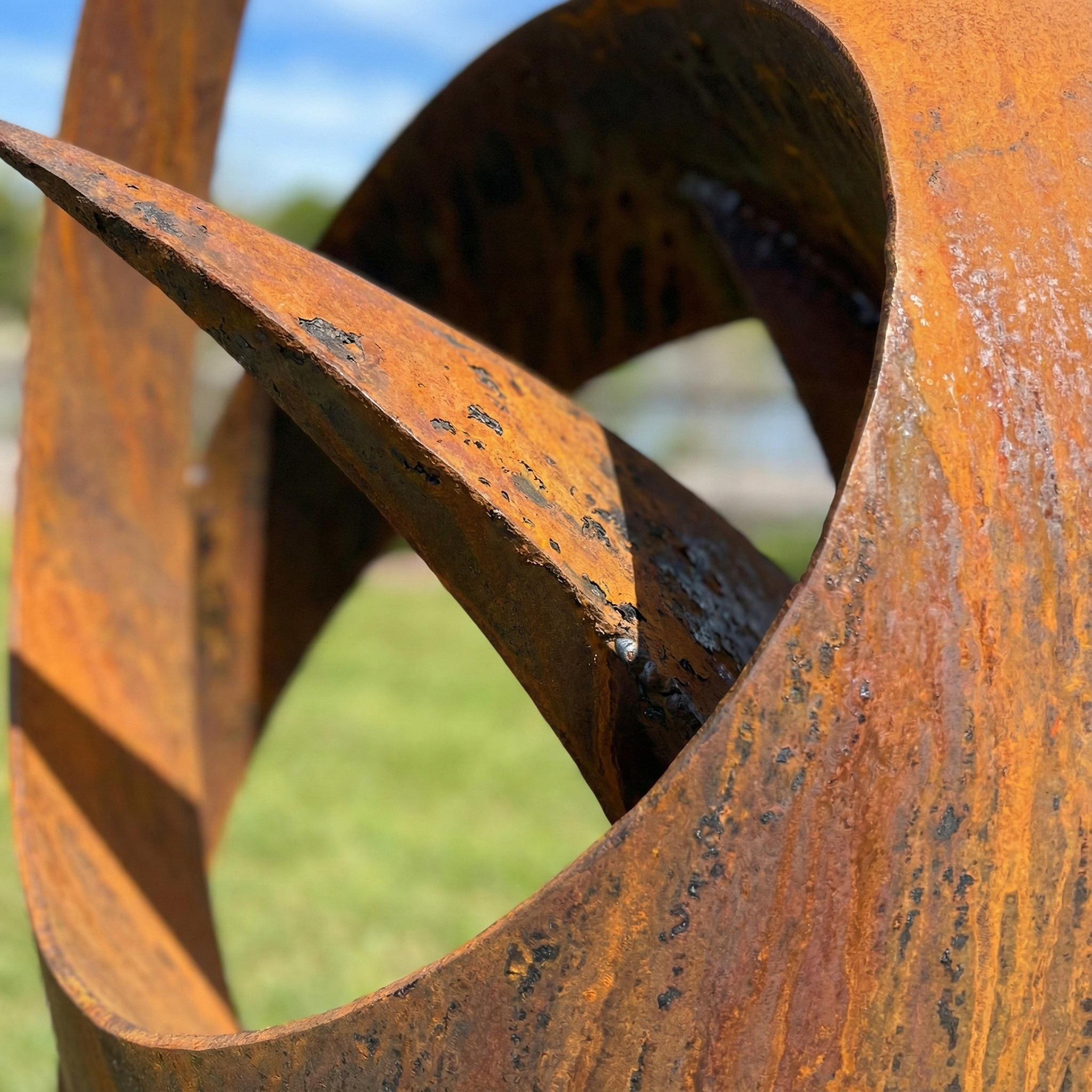 Large Abstract Corten Steel Garden Sculpture (76 Inches)