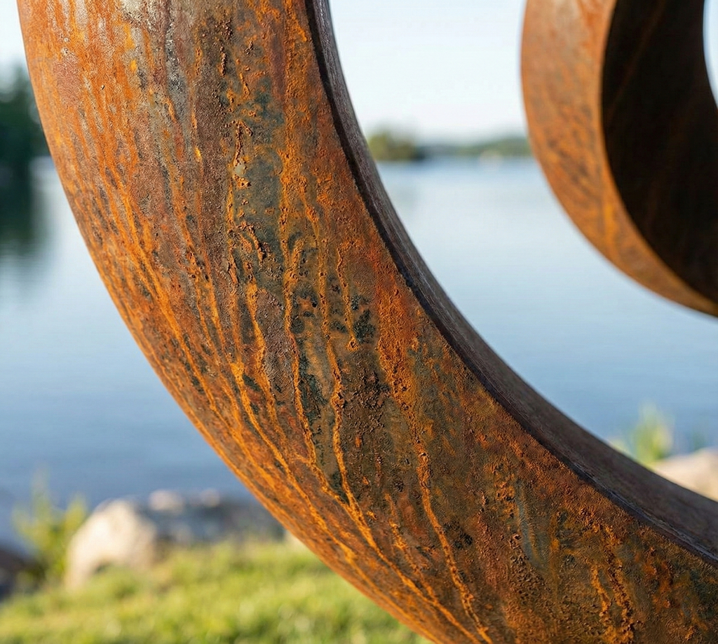 Abstract Interlocking Ring Sculpture - Modern Outdoor Statement