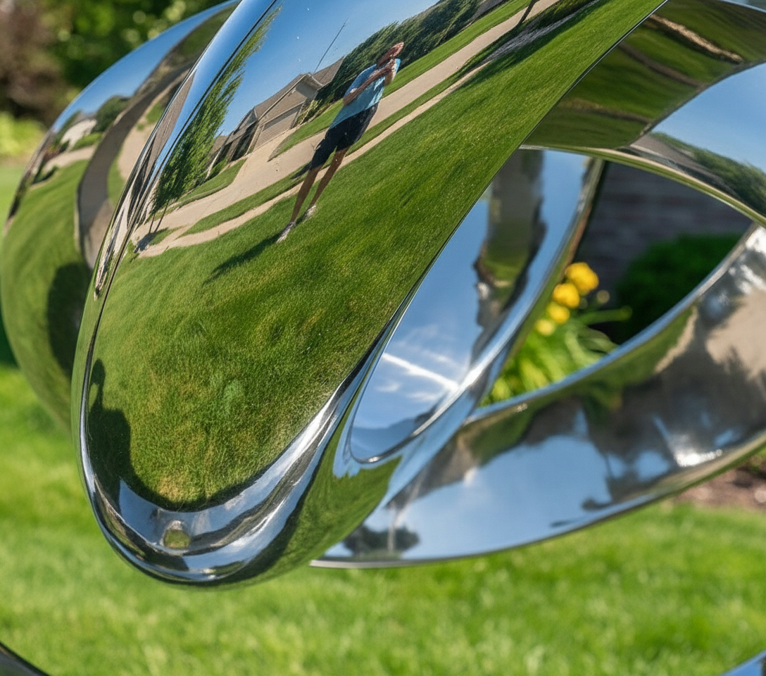 Abstract Interlocking Ring Sculpture - Modern Outdoor Statement