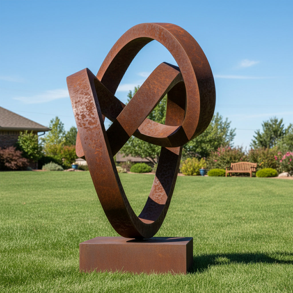 Modern Abstract Infinite Loop Sculpture - Large Garden Focal Point