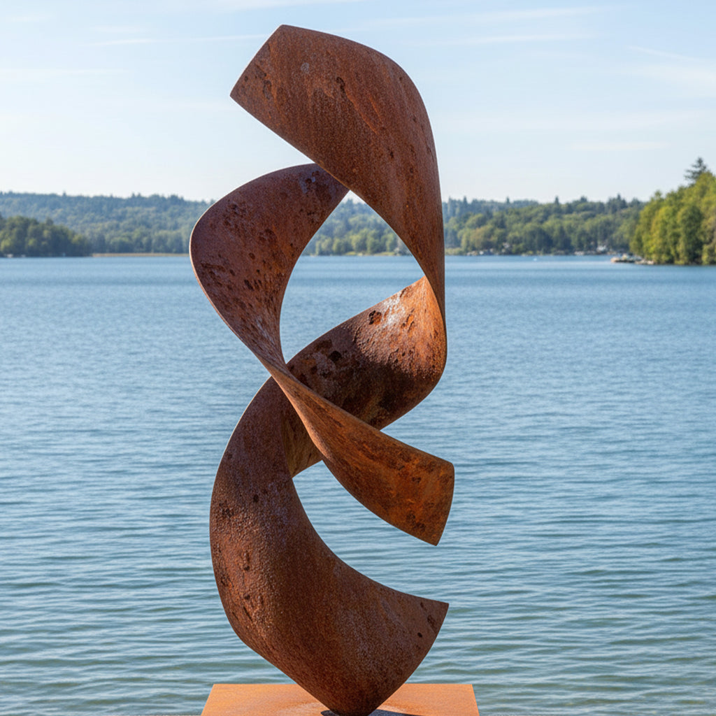 Modern Abstract "Helix Ribbon" Sculpture - Large Scale Art