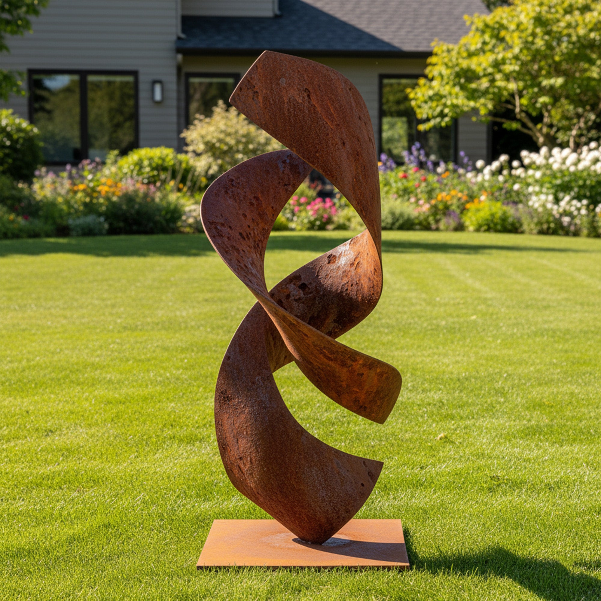 Modern Abstract "Helix Ribbon" Sculpture - Large Scale Art
