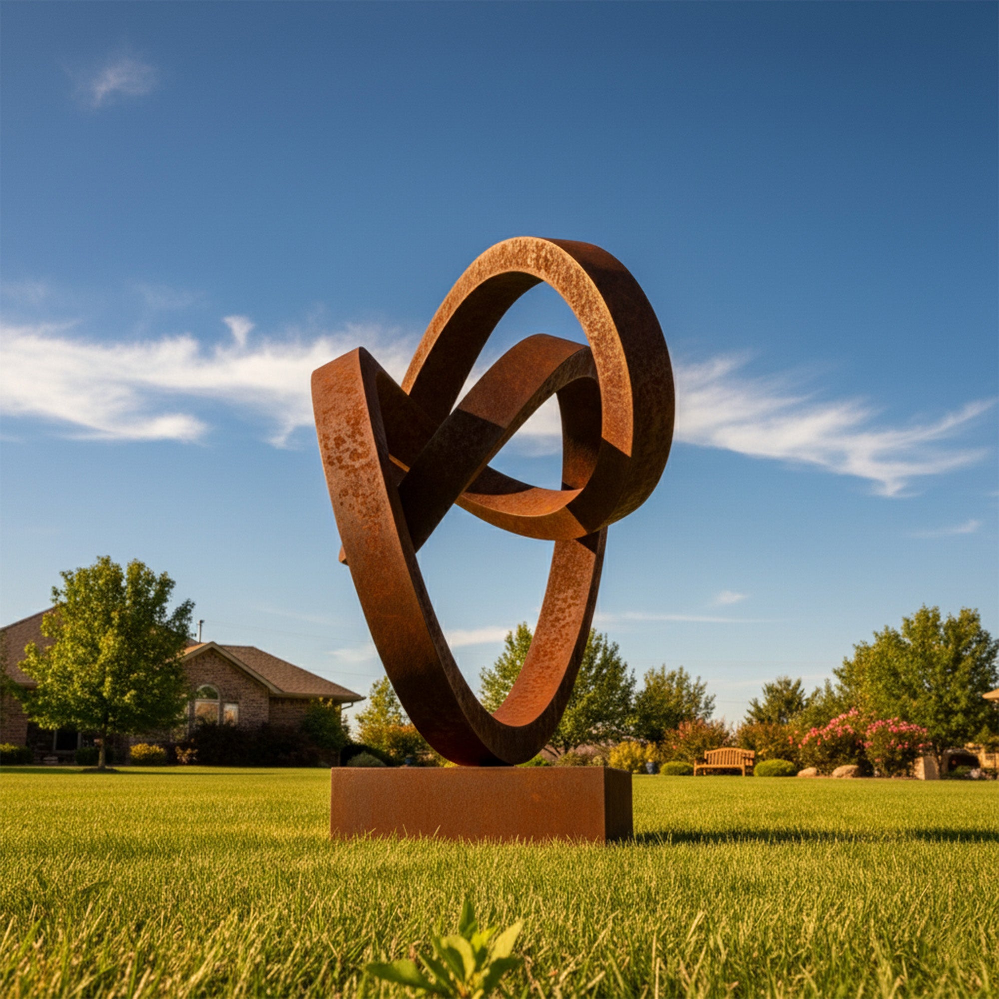Modern Abstract Infinite Loop Sculpture - Large Garden Focal Point