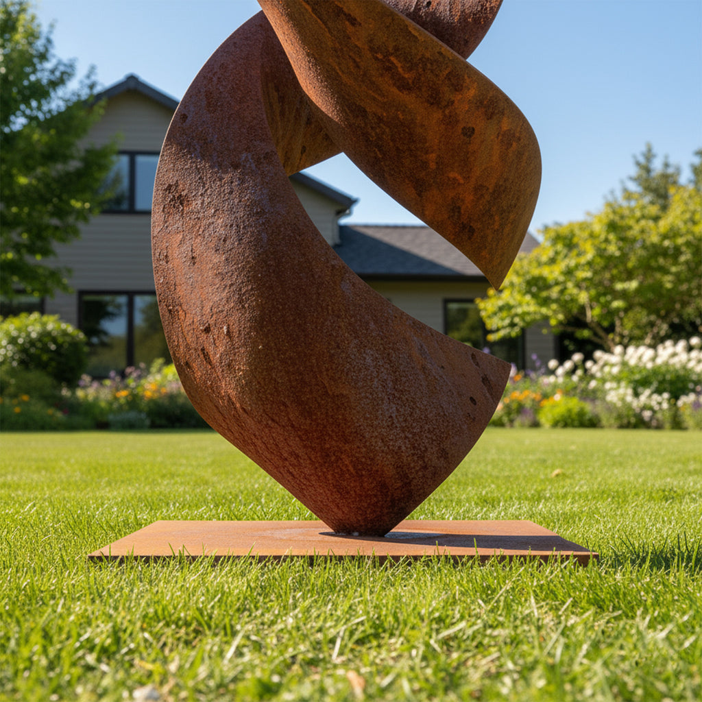 Modern Abstract "Helix Ribbon" Sculpture - Large Scale Art