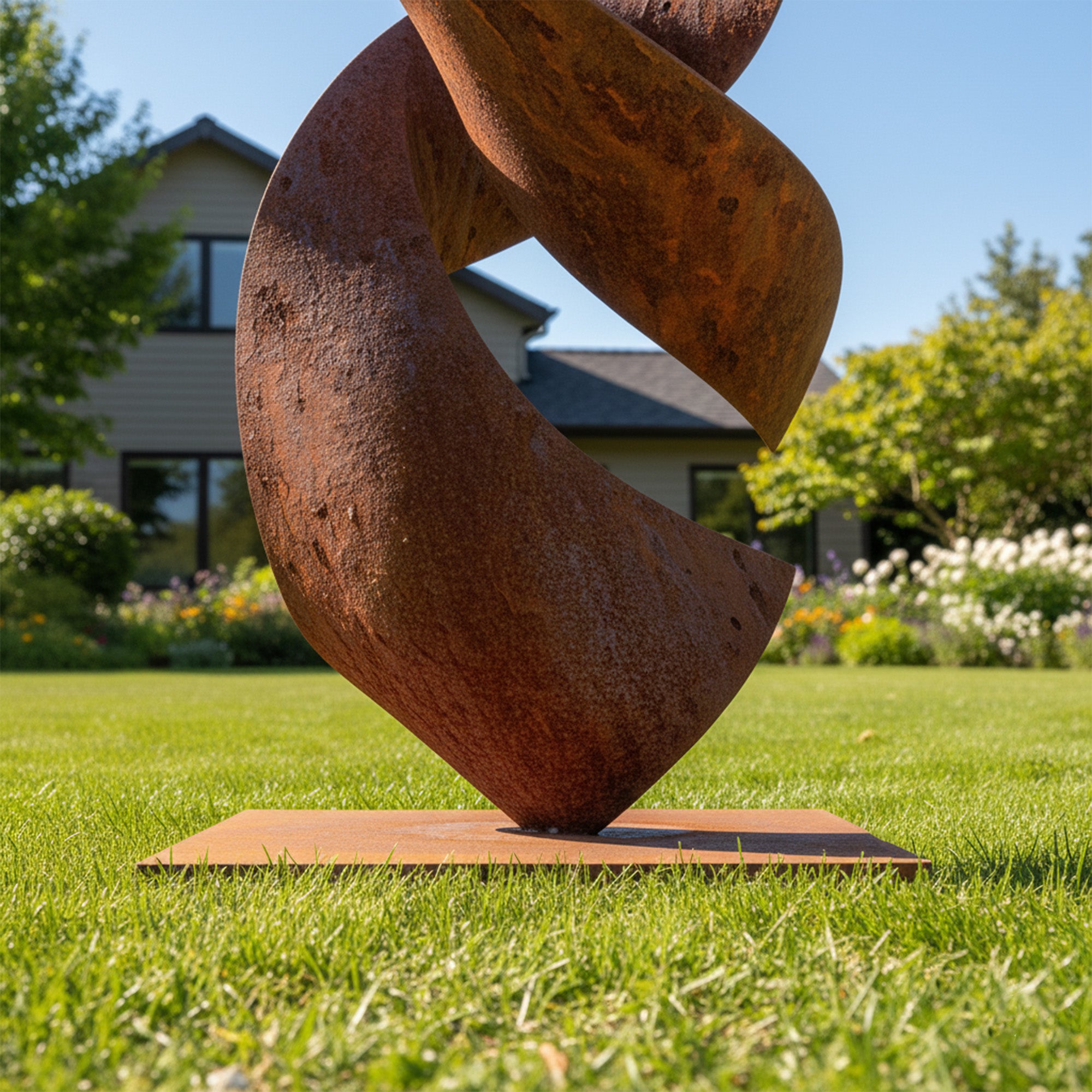 Modern Abstract "Helix Ribbon" Sculpture - Large Scale Art