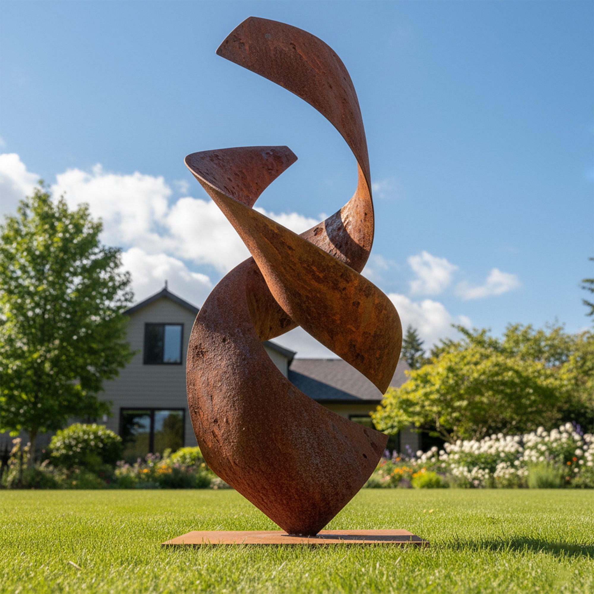 Modern Abstract "Helix Ribbon" Sculpture - Large Scale Art