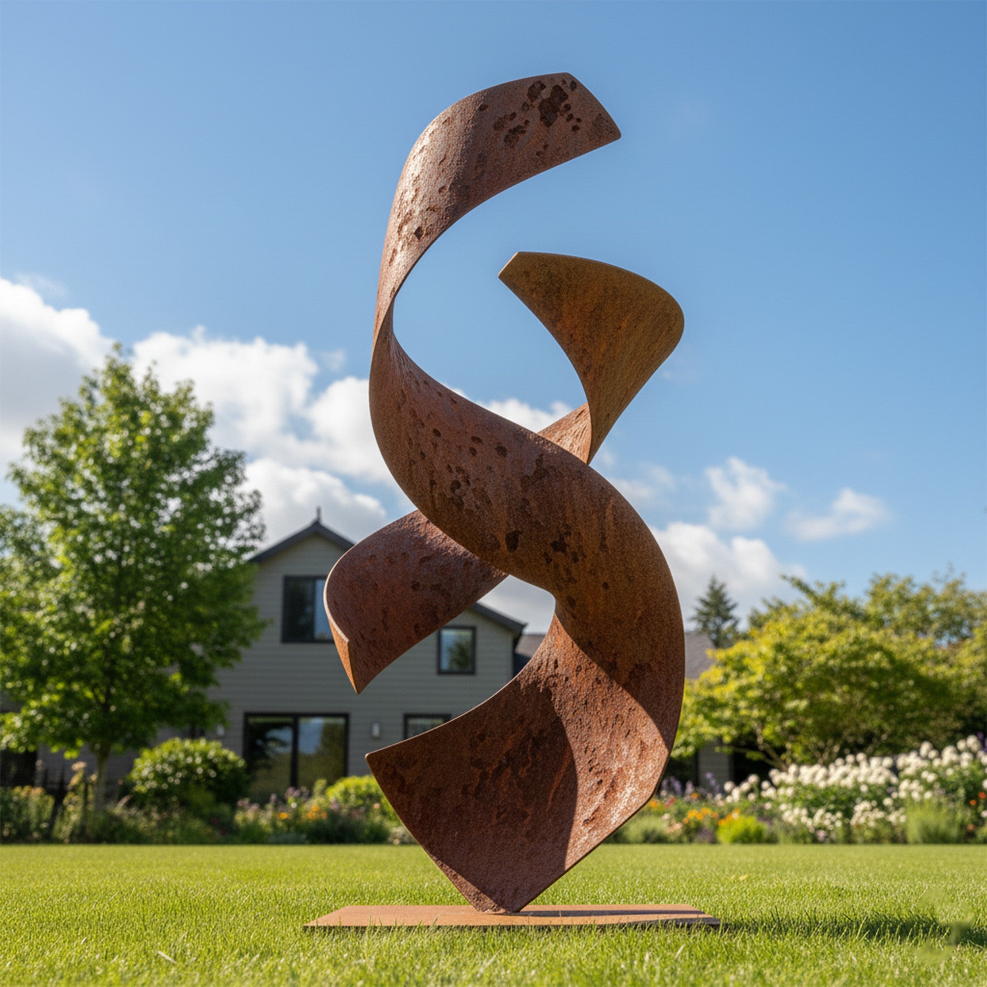 Modern Abstract "Helix Ribbon" Sculpture - Large Scale Art