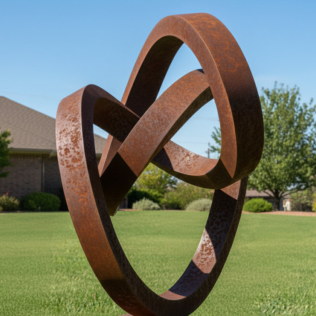 Modern Abstract Infinite Loop Sculpture - Large Garden Focal Point