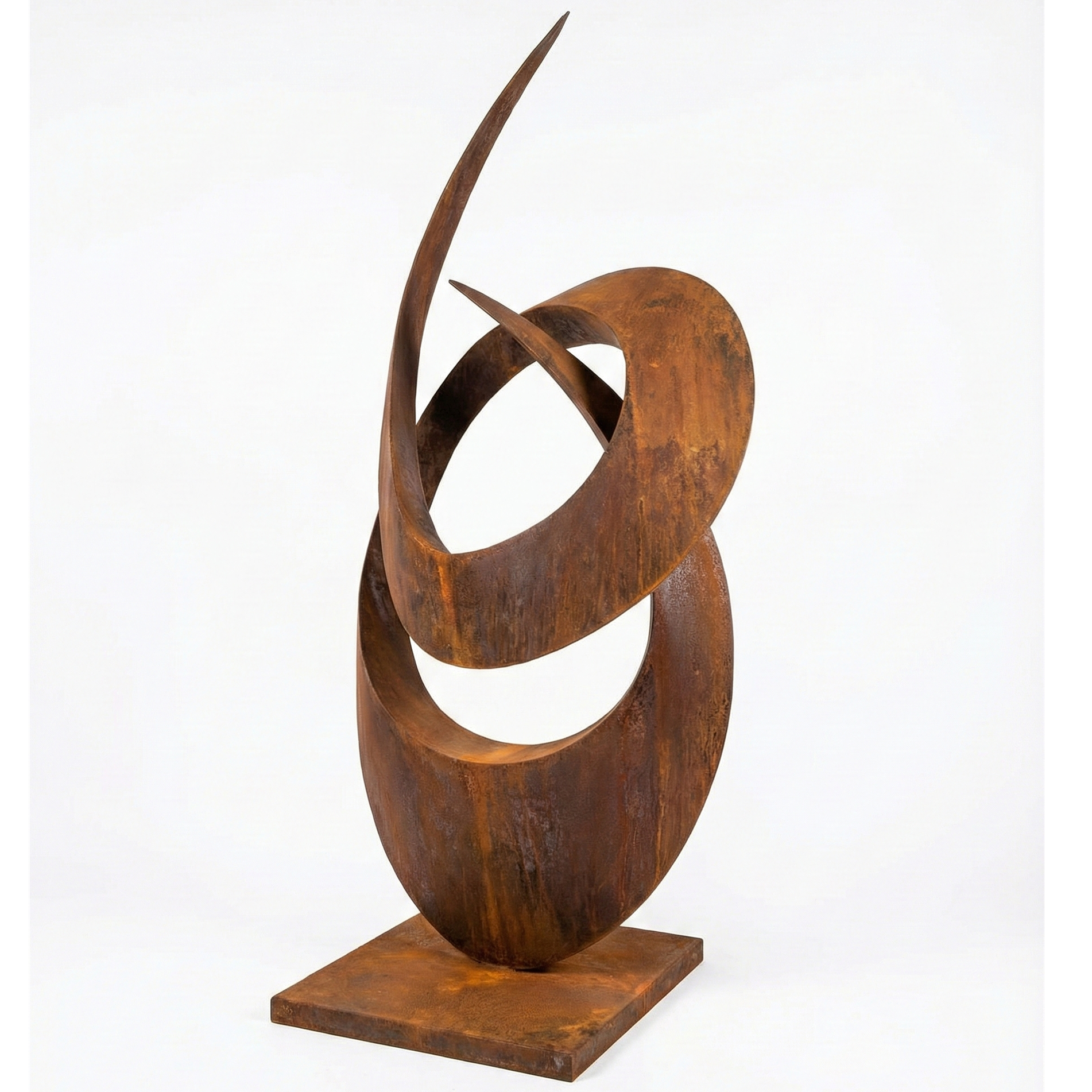 Large Abstract Corten Steel Garden Sculpture (76 Inches)