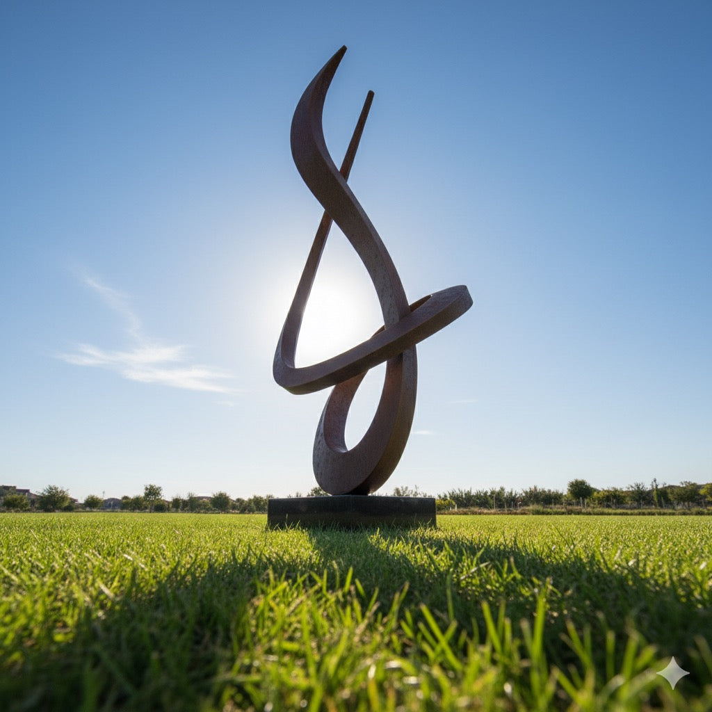The Infinity Spiral – Large Abstract Metal Garden Sculpture (82")
