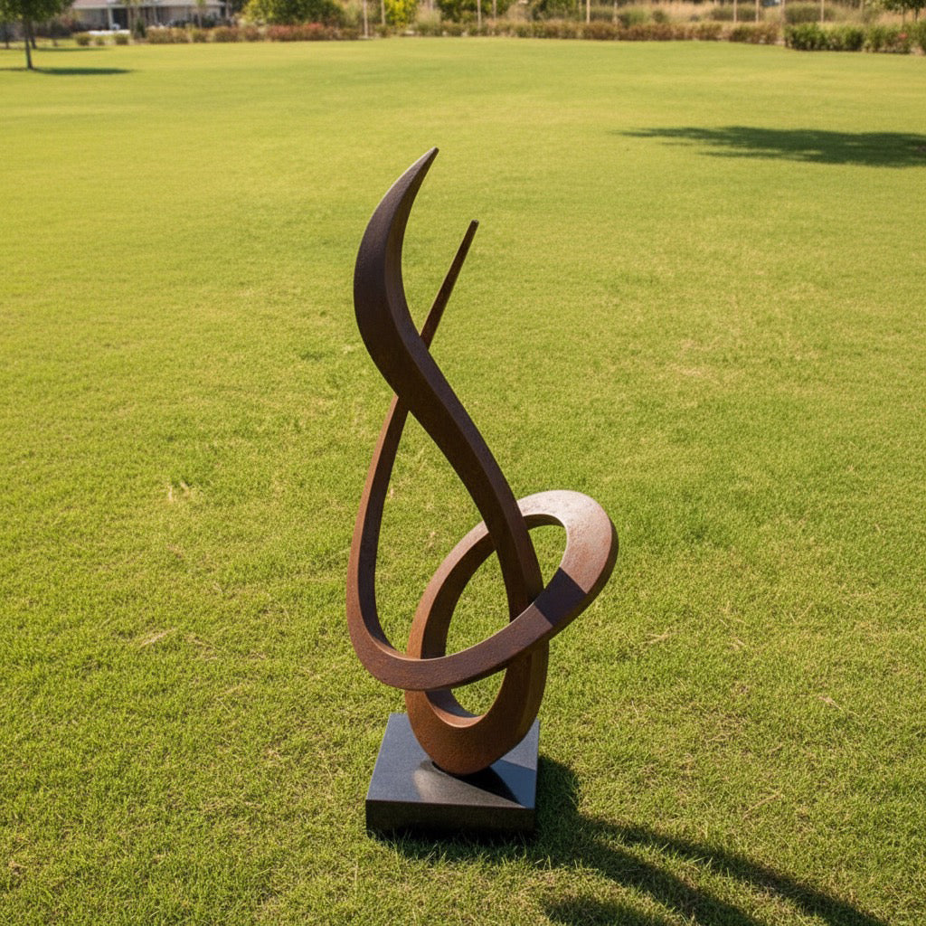 The Infinity Spiral – Large Abstract Metal Garden Sculpture (82")