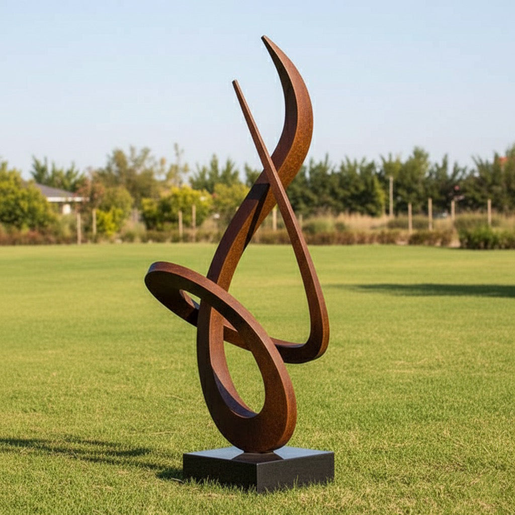 The Infinity Spiral – Large Abstract Metal Garden Sculpture (82")