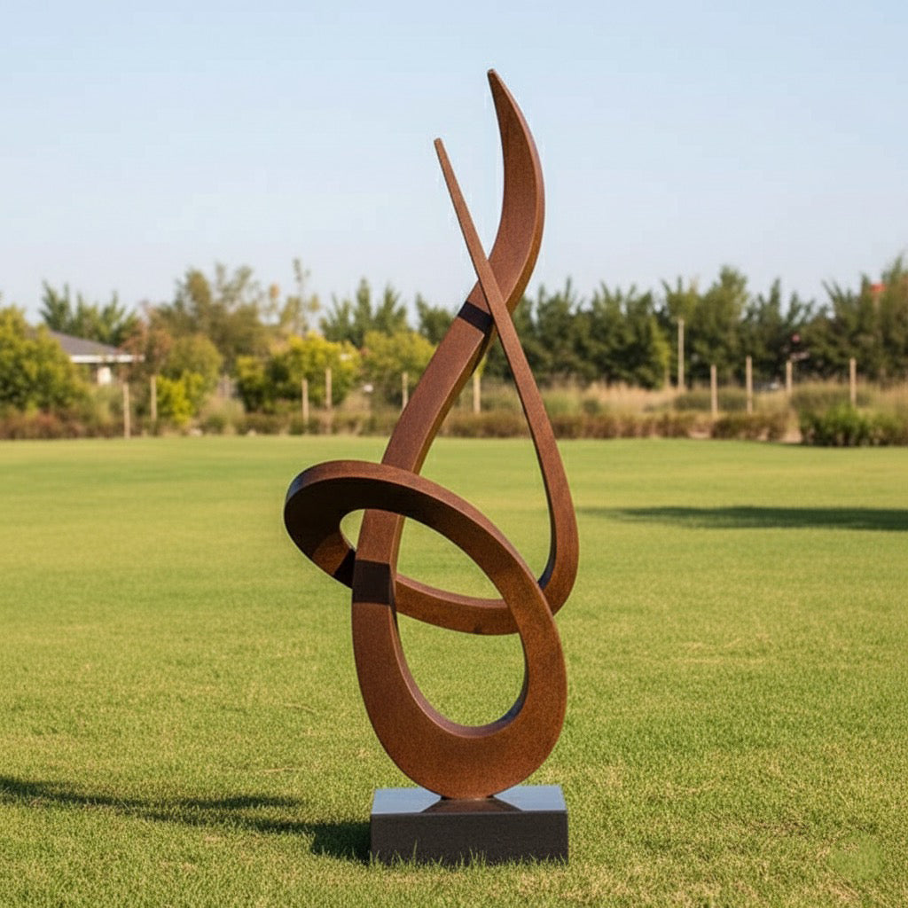 The Infinity Spiral – Large Abstract Metal Garden Sculpture (82")