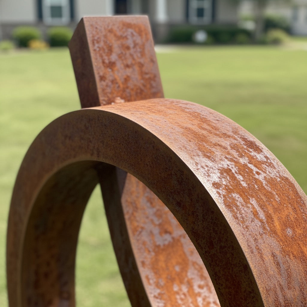 Contemporary Abstract Corten Steel Garden Sculpture - 68 Inches High