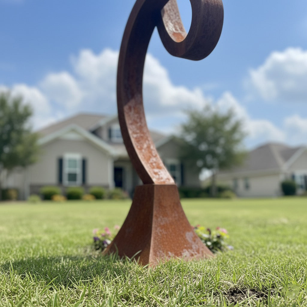 Contemporary Abstract Corten Steel Garden Sculpture - 68 Inches High