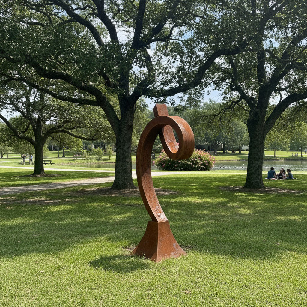 Contemporary Abstract Corten Steel Garden Sculpture - 68 Inches High