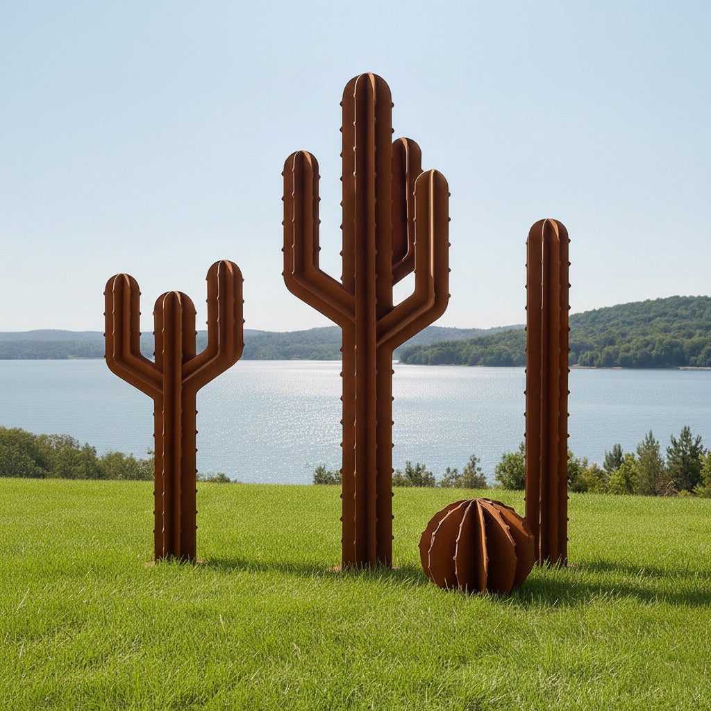 Modern Industrial Saguaro Cactus Sculpture - Desert Inspired Art