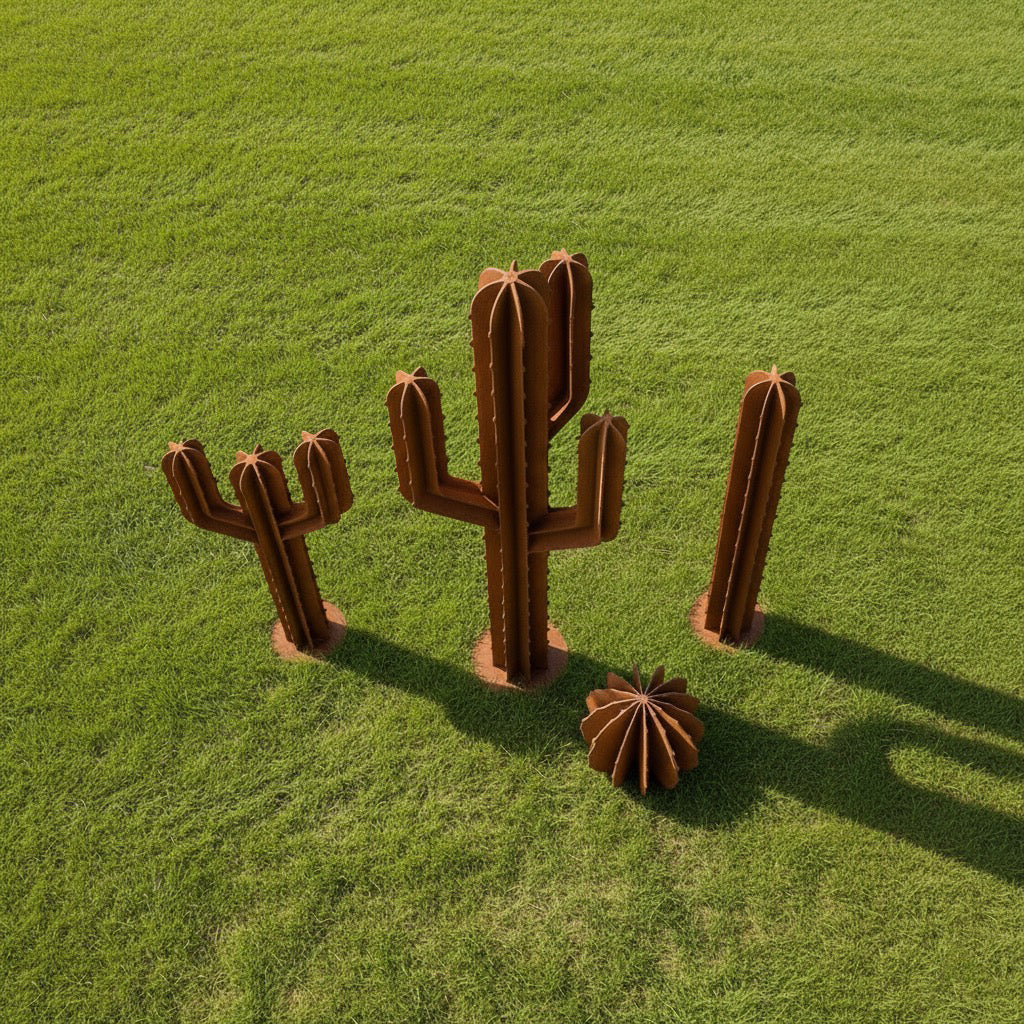 Modern Industrial Saguaro Cactus Sculpture - Desert Inspired Art