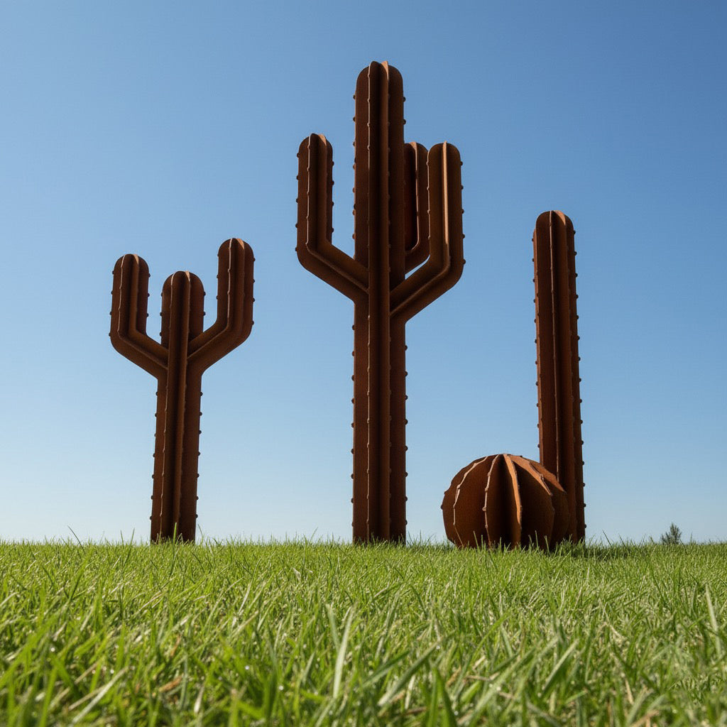 Modern Industrial Saguaro Cactus Sculpture - Desert Inspired Art