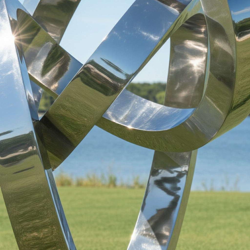 Modern Abstract Infinite Loop Sculpture - Large Garden Focal Point