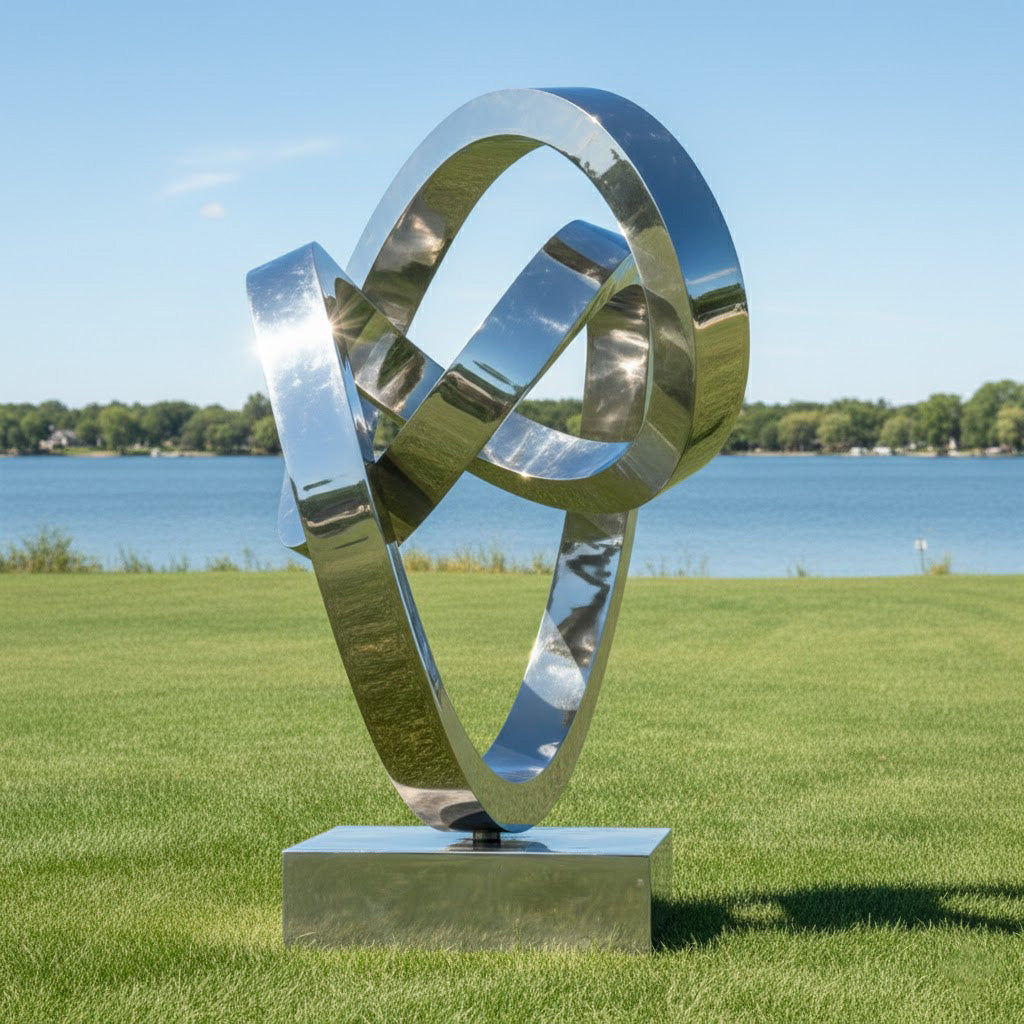 Modern Abstract Infinite Loop Sculpture - Large Garden Focal Point